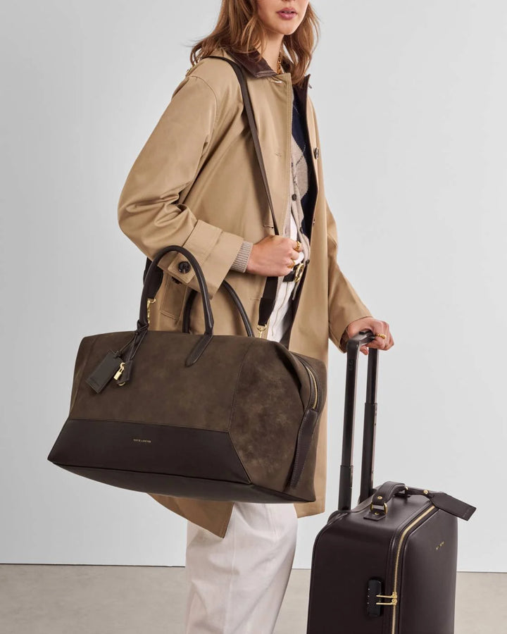 Charlbury Weekend Bag | Bitter Chocolate Suedette / Bitter Chocolate | 30cm x 54cm x 20cm