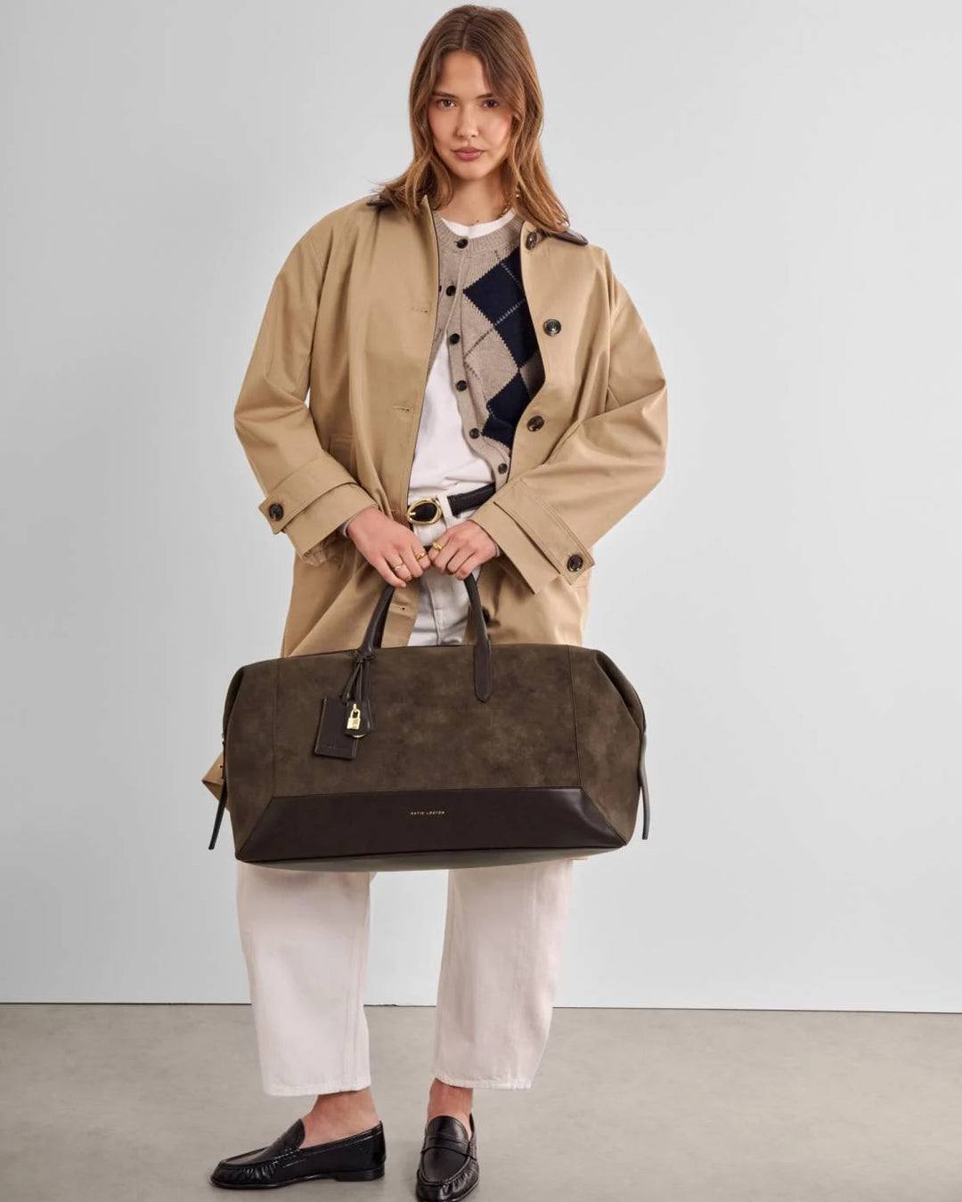 Charlbury Weekend Bag | Bitter Chocolate Suedette / Bitter Chocolate | 30cm x 54cm x 20cm