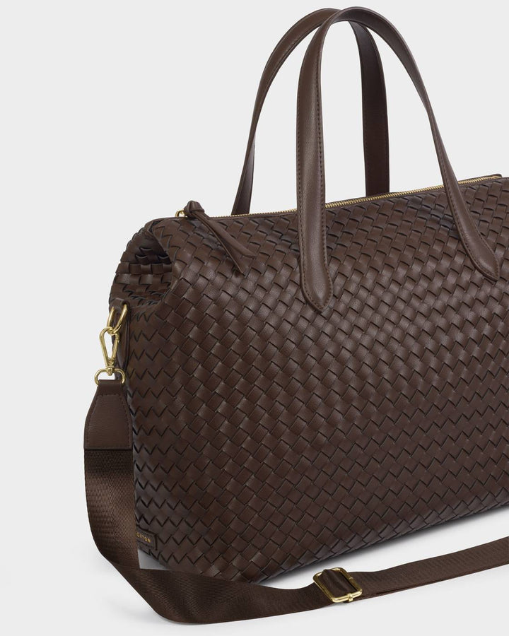 Milan Hand Woven Cabin Bag | Chocolate | 25cm x 40cm x 19cm