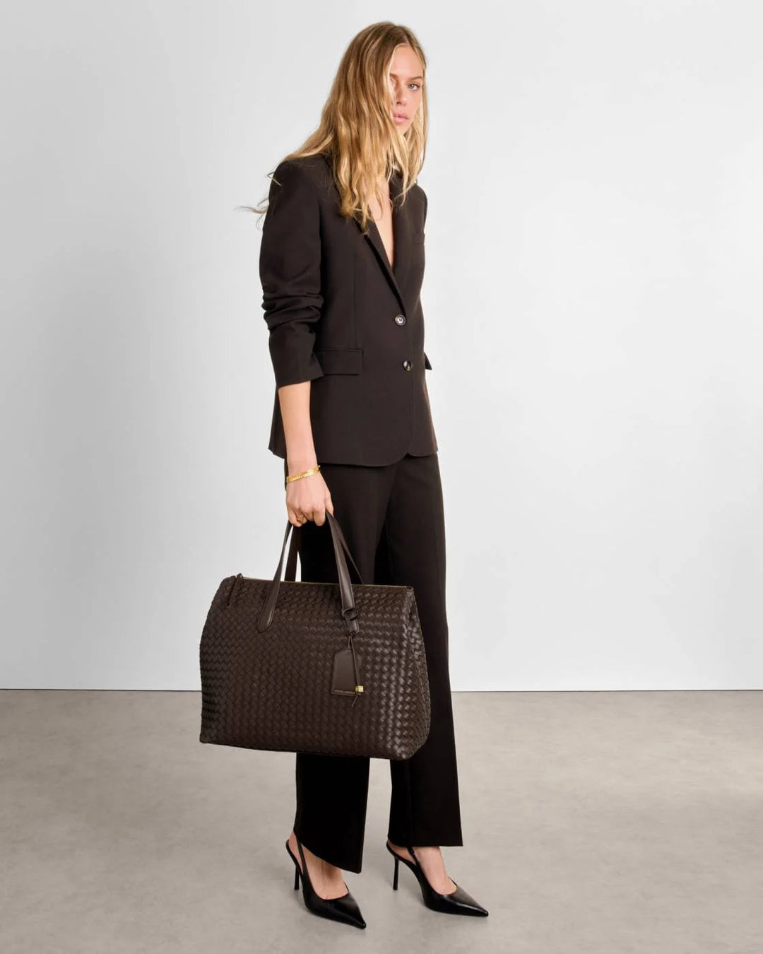 Milan Hand Woven Cabin Bag | Chocolate | 25cm x 40cm x 19cm