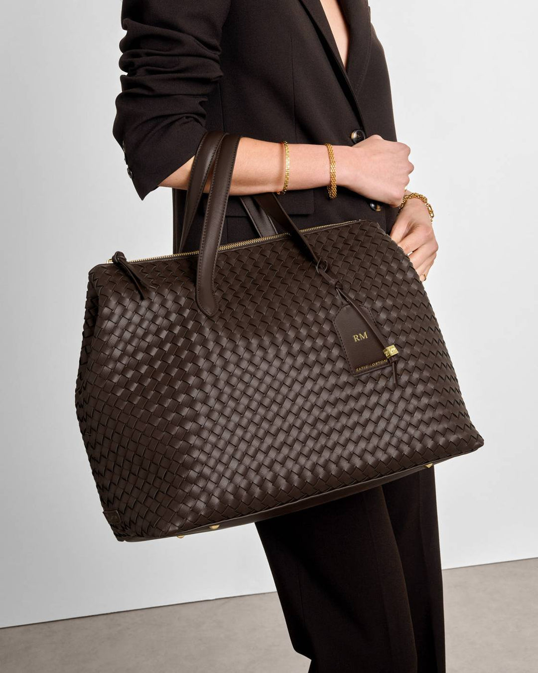 Milan Hand Woven Cabin Bag | Chocolate | 25cm x 40cm x 19cm