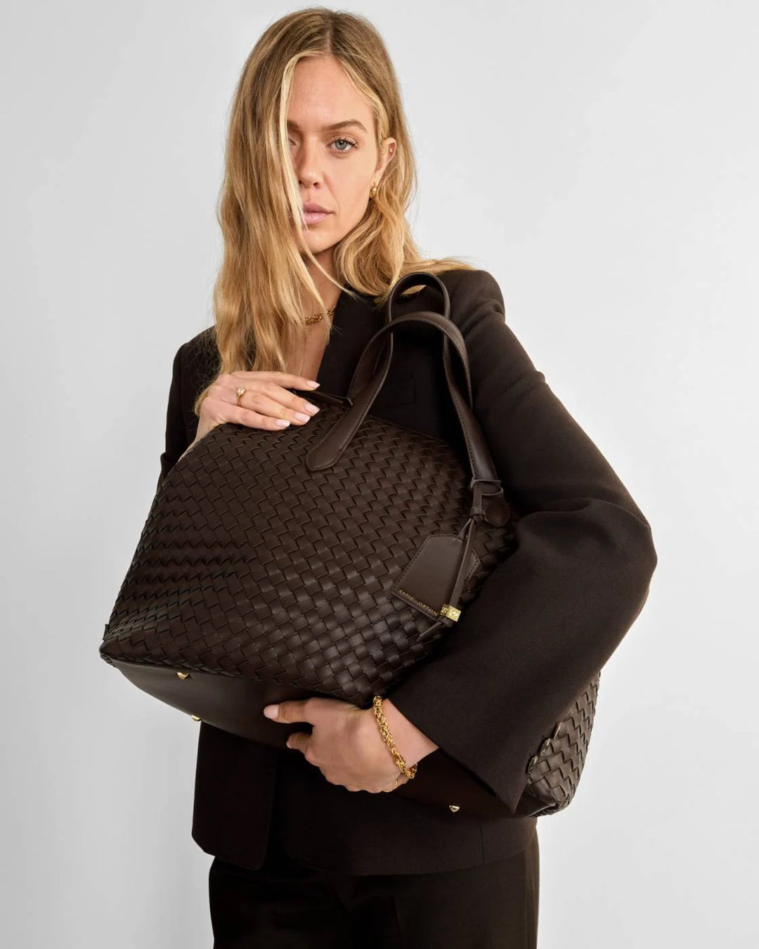 Milan Hand Woven Cabin Bag | Chocolate | 25cm x 40cm x 19cm