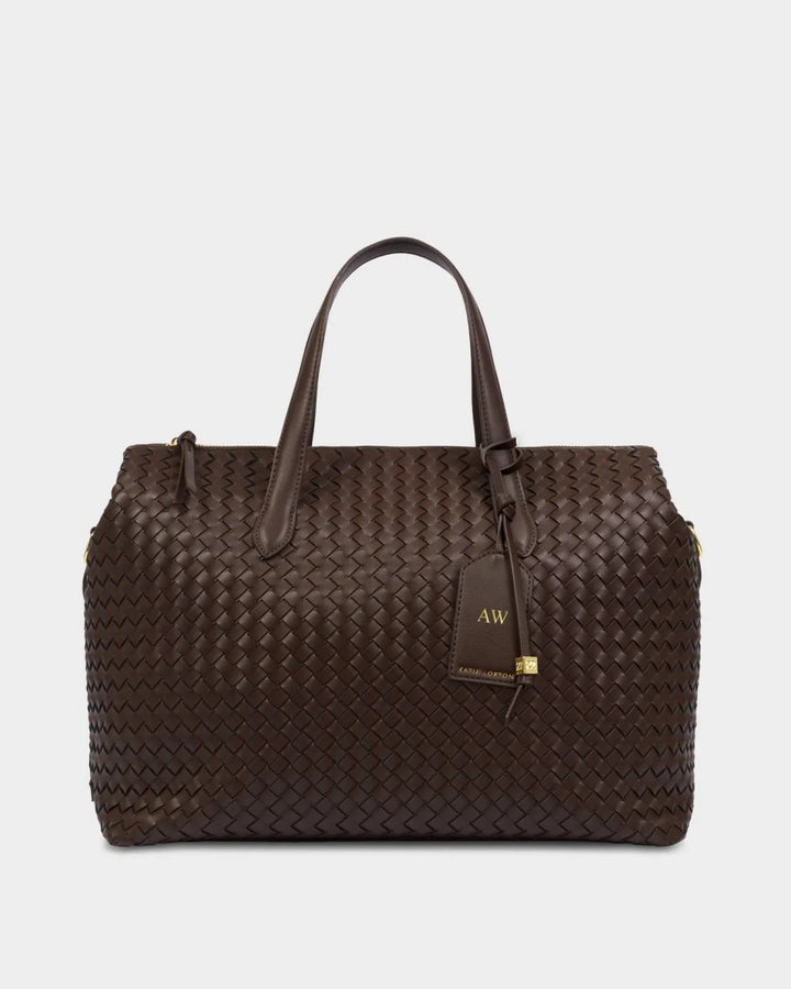 Milan Hand Woven Cabin Bag | Chocolate | 25cm x 40cm x 19cm