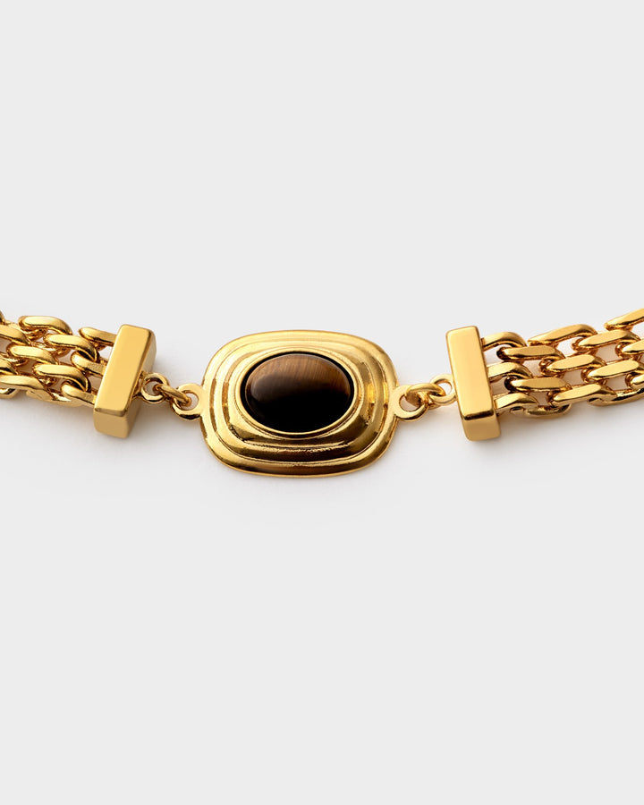 Tiger'S Eye Button Bracelet