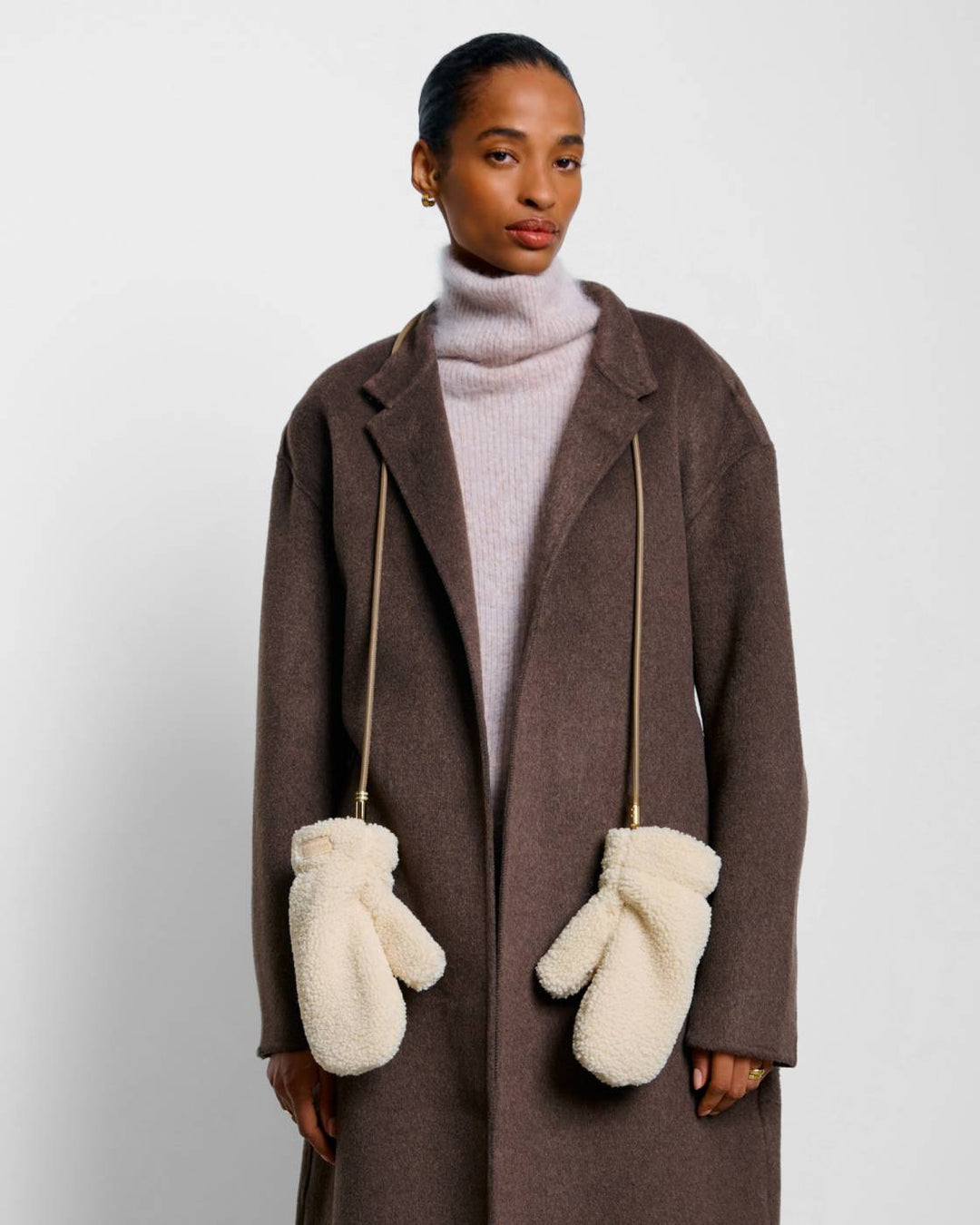 Teddy Mittens with Cord