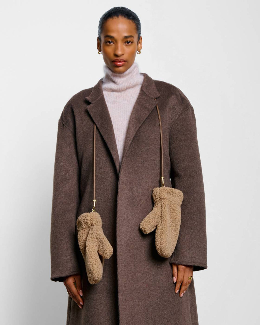 Teddy Mittens with Cord