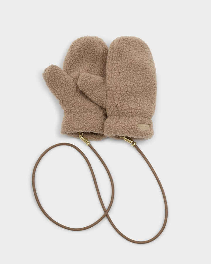 Teddy Mittens with Cord