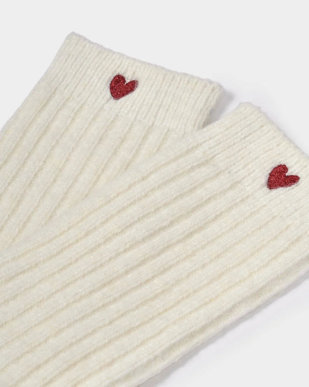 Gift Boxed Chunky Knit Socks | Heart | Off White | One Size