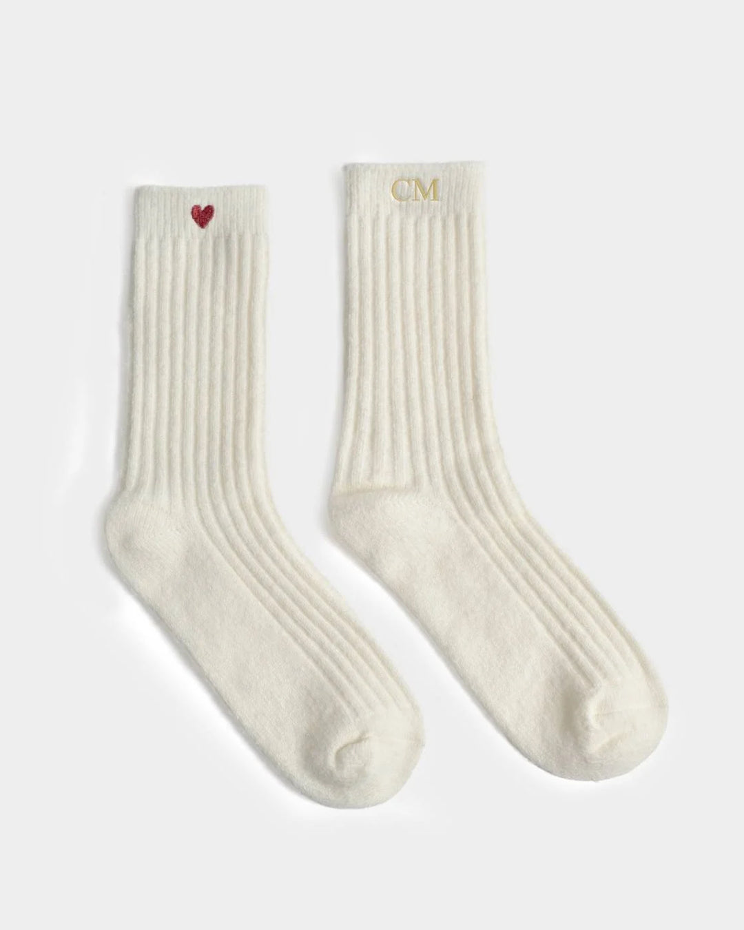 Gift Boxed Chunky Knit Socks | Heart | Off White | One Size