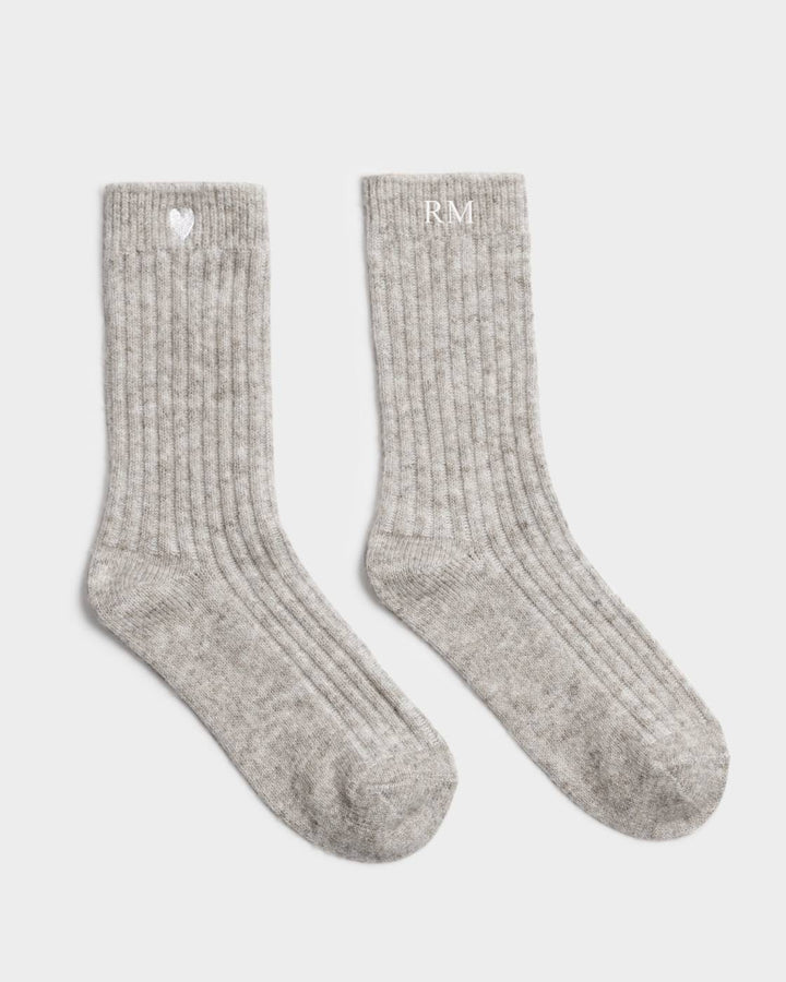 Gift Boxed Chunky Knit Socks | Heart | Mink | One Size