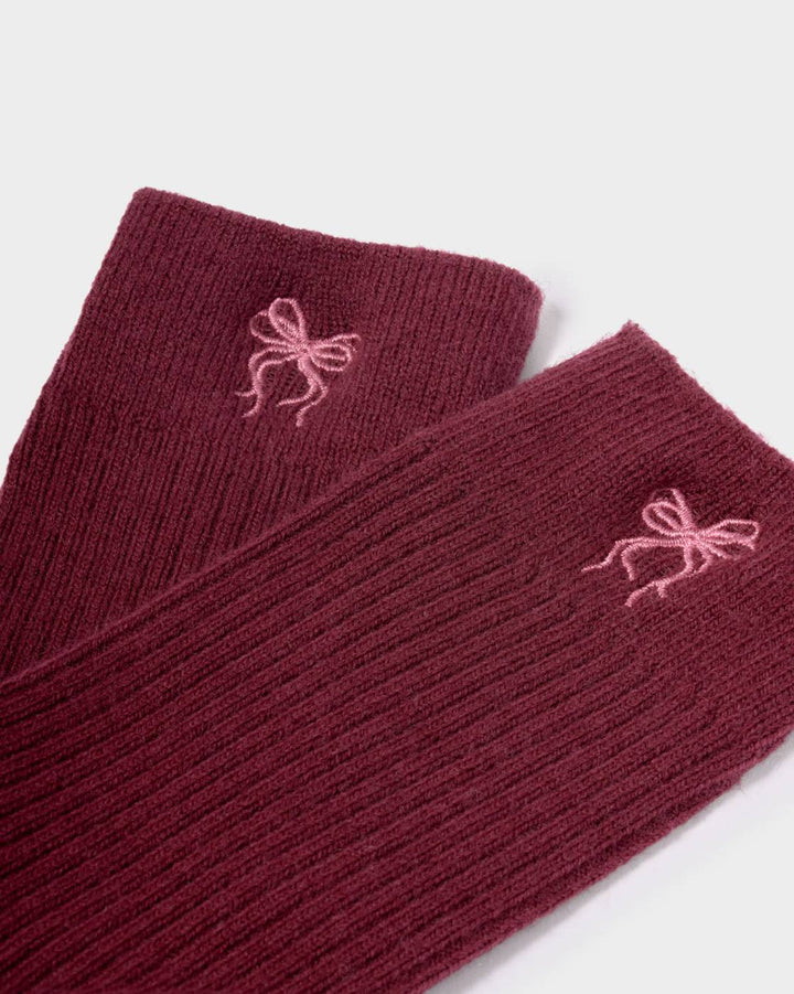 Gift Boxed Ribbed Socks - Bow