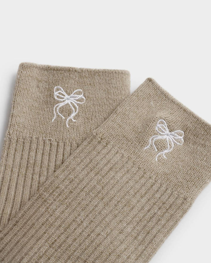 Gift Boxed Ribbed Socks - Bow