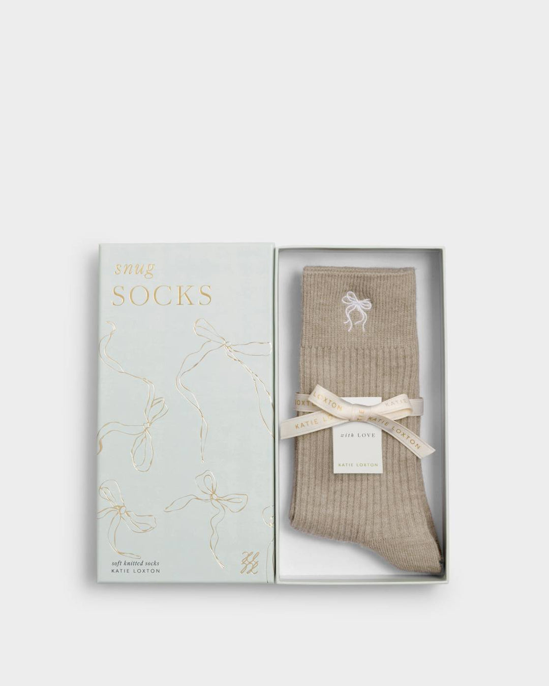 Gift Boxed Ribbed Socks - Bow