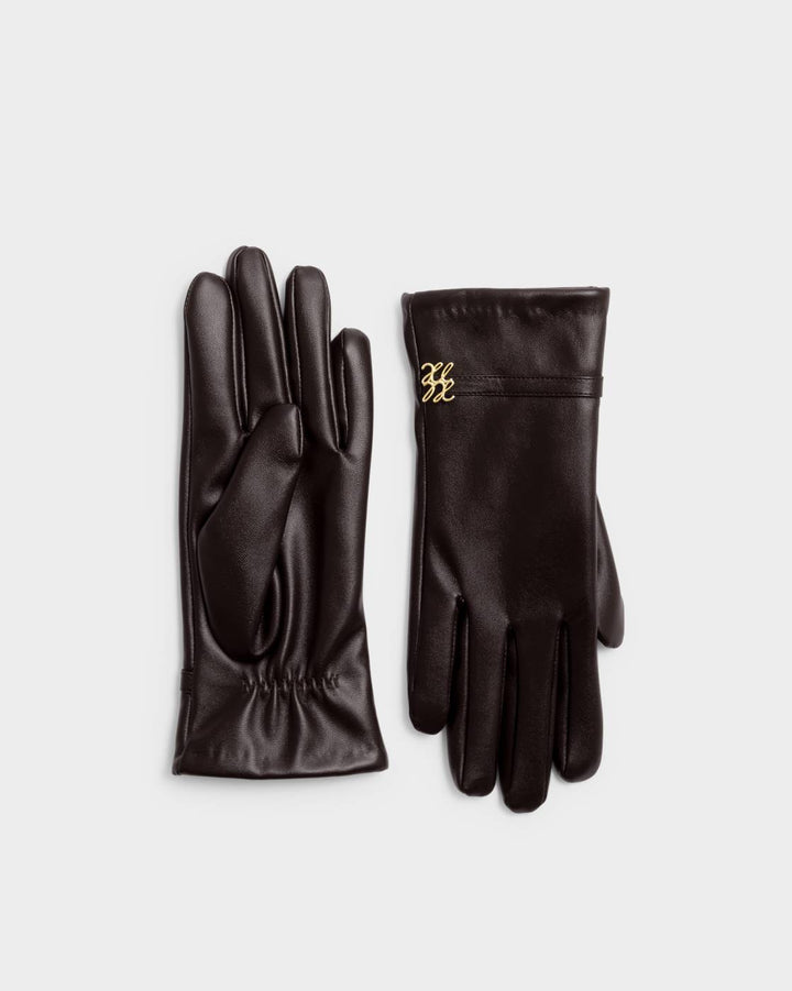 Boxed Faux Leather Gloves