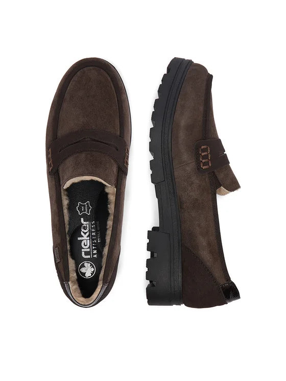 Rieker Women's Chocolate Brown Loafers 43051-25