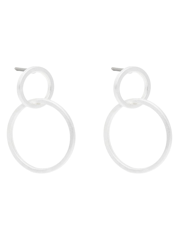 DOUBLE CIRCLE EARRINGS SILVER