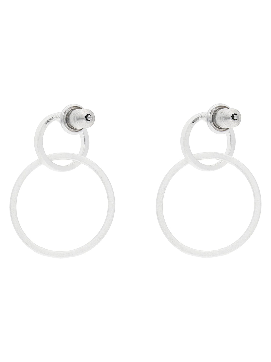 DOUBLE CIRCLE EARRINGS SILVER