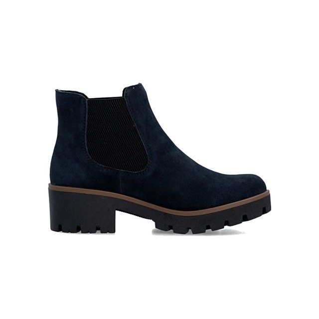 Rieker Women's Blue Suede Chelsea Boots 79265-14