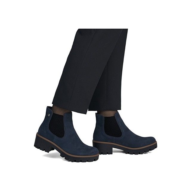 Rieker Women's Blue Suede Chelsea Boots 79265-14