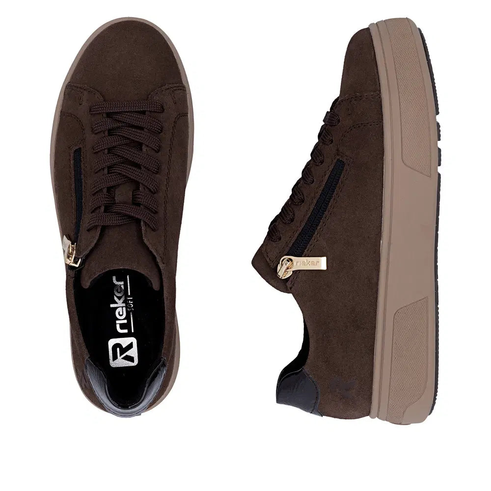 Rieker Women's Brown Suede Trainers M7701-25