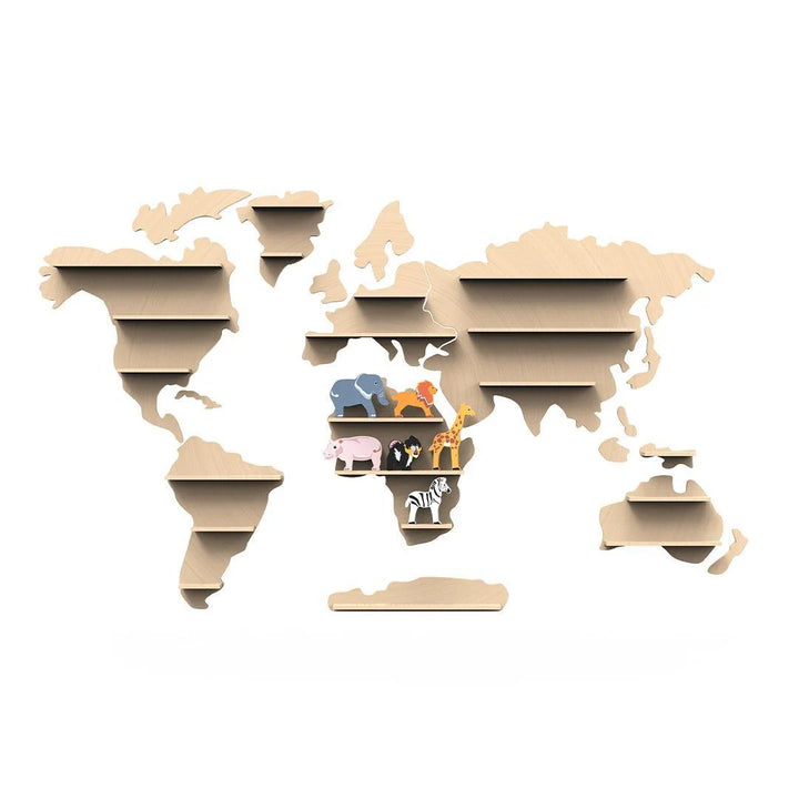 World Map Animal Shelf (including a starter set with 6 animals)