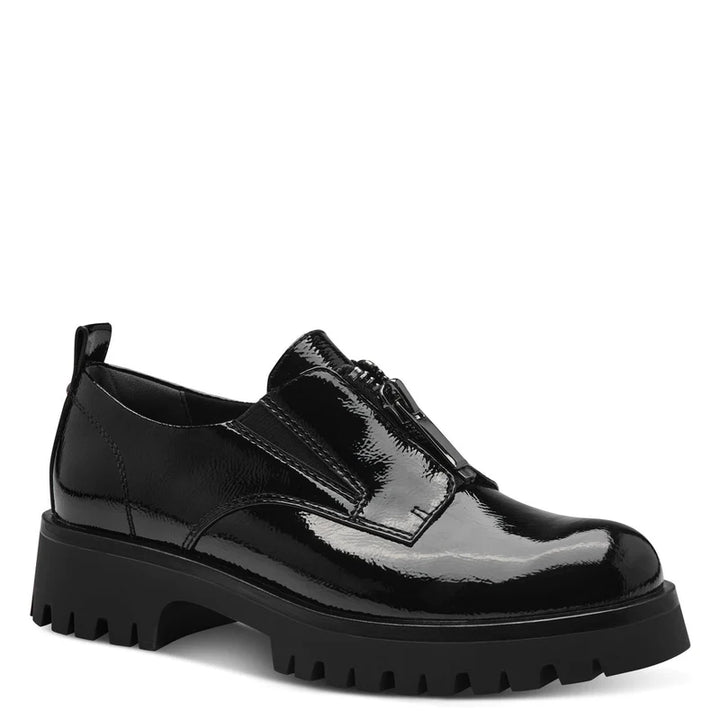 BLACK PATENT CHUNKY LOAFER