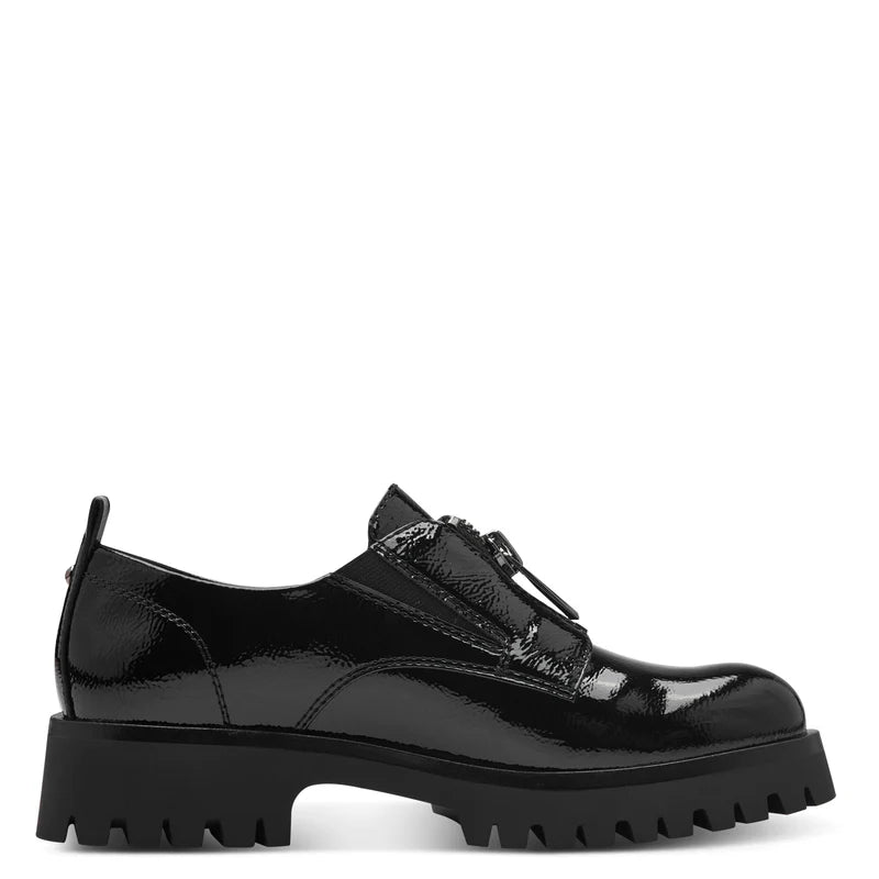 BLACK PATENT CHUNKY LOAFER