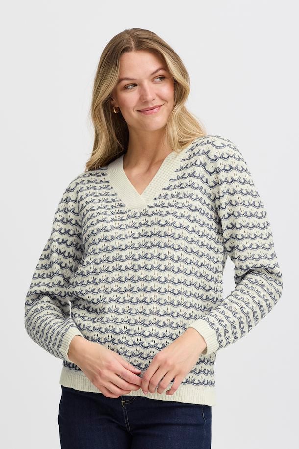 LILJE PULLOVER BLUE & WHITE