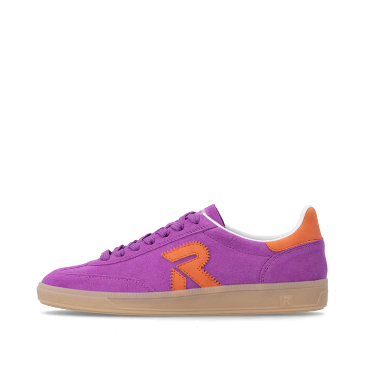Rieker Women's Purple Leather Lace-Up Trainers W2200-30