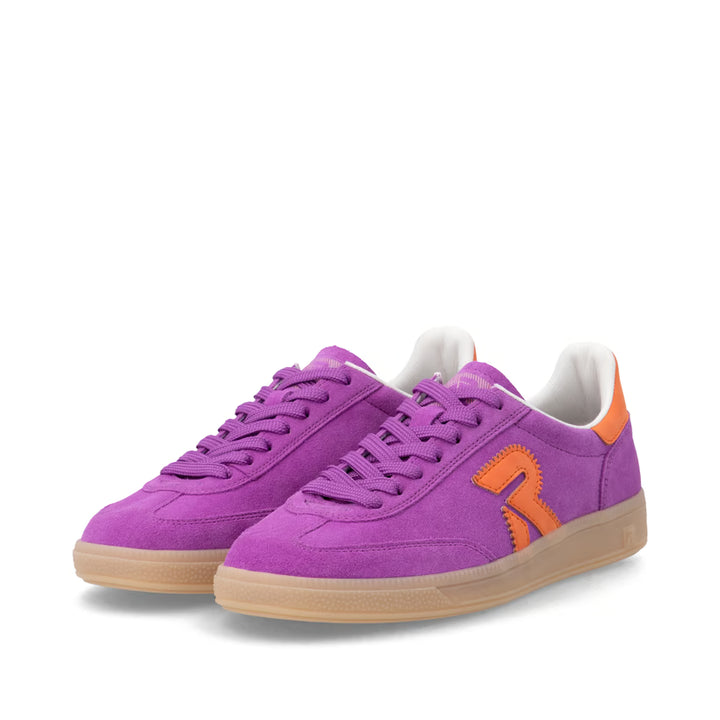 Rieker Women's Purple Leather Lace-Up Trainers W2200-30