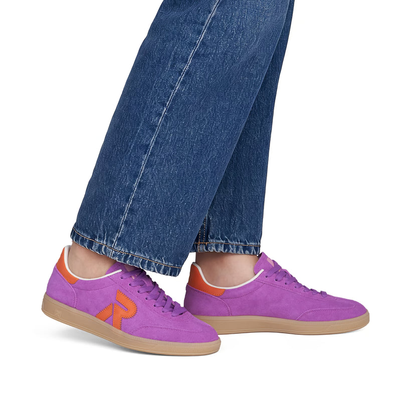 Rieker Women's Purple Leather Lace-Up Trainers W2200-30