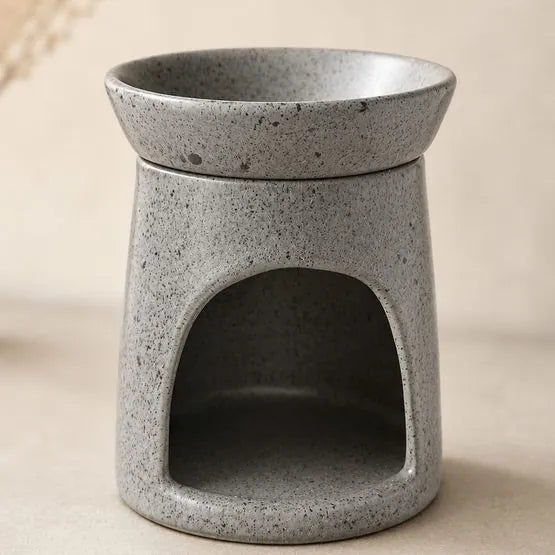 Handmade Ceramic Wax Melter - Speckled Grey