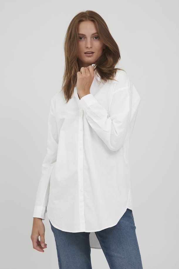 GAMZE LIGHT WOVEN BRIGHT WHITE SHIRT