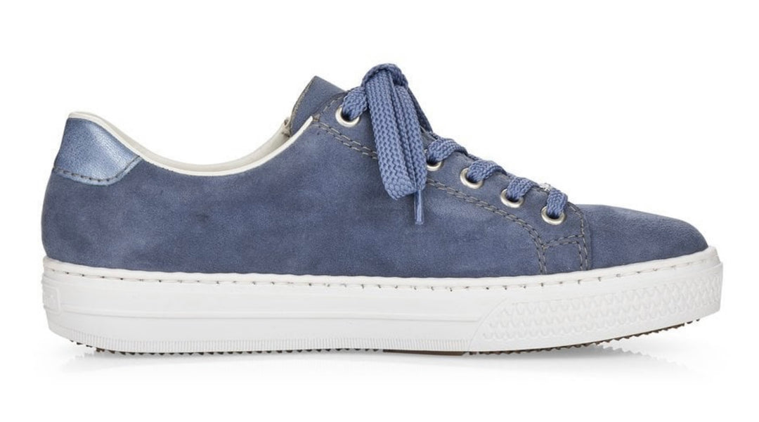 BLUE SUEDE ZIP DETAIL TRAINER