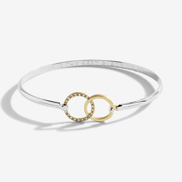 BRACELET BAR SILVER AND GOLD CIRCLE