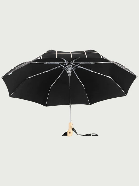 BLACK GRID ECO-FRIENDLY WIND RESISTANT UMBRELLA