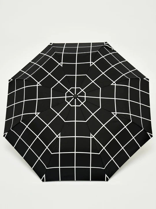 BLACK GRID ECO-FRIENDLY WIND RESISTANT UMBRELLA