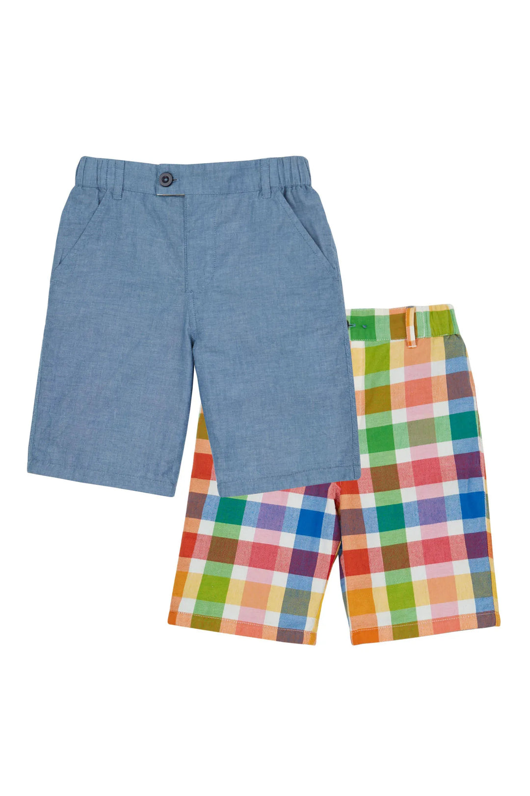 RAINBOW CHECK CHAMBRAY RHYS REVERSIBLE SHORTS