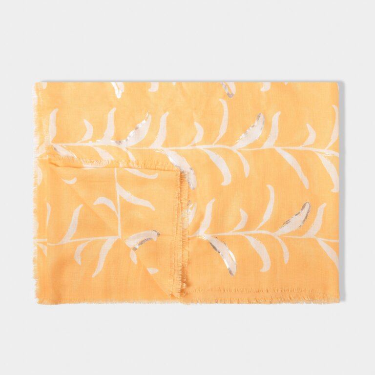 YELLOW & SILVER VINE LEAF SCARF