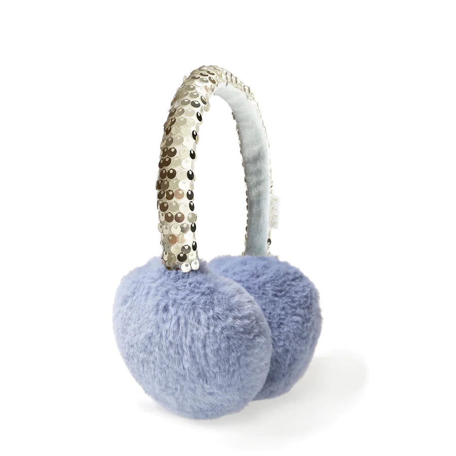 SHIMMER SEQUIN BLUE EARMUFFS