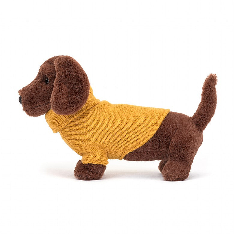 YELLOW SWEATER SAUSAGE DOG