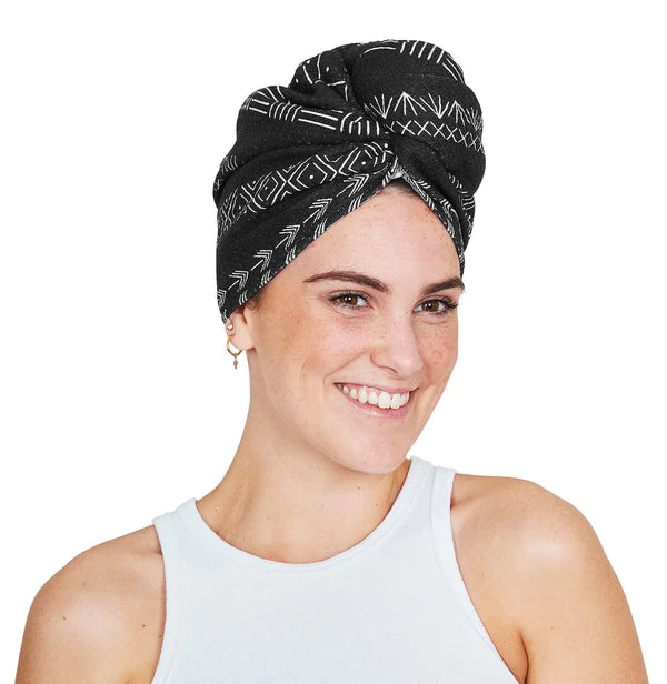 BLACK HIDEAWAY HAIR WRAP